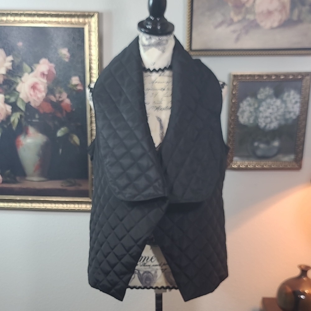Soft Surroundings Quilted Black Women's Vest